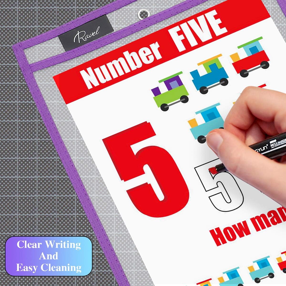 Dry Erase Sleeves – Multicolor Dry Erase Pockets – Reusable Classroom Sheet Protectors – Dry Erase Sheet Protectors with Magnetic Pockets – Pack of 12 Heavy Duty Page Protectors : Office Products