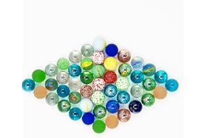 AHLPO 50Pcs 16mm Glass Marbles Multiple Colors Bulk Collection Cat Eye Marble for Bounce Game, DIY and Home Decoration