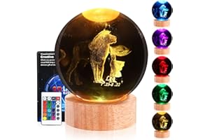 DCG Center, Zodiac Signs Crystal Ball Night Light, 3D Crystal Ball Night Light, Crystal Night Lamp for Kids, Decorations Gifts for Men, Women, Kids, Boys, Girls, Teens, Horoscope Lamp (Leo)
