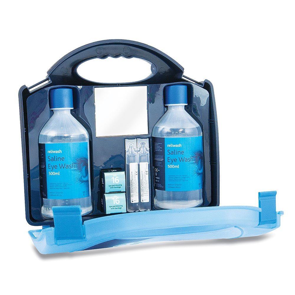Reliance Medical First Aid Eye Wash Kit, 2 x 500ml Reliwash Eyewash Bottles with Mirror - Image 3