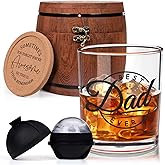 Futtumy 10 oz Best Dad Ever Gifts Whiskey Glass, Fathers Gifts Day from Daughter Wife Son Kids, Dad Gift for Father's Day, Bonus Dads Fathers Gift Day for Dads Christmas Birthday (With Barrel Box)