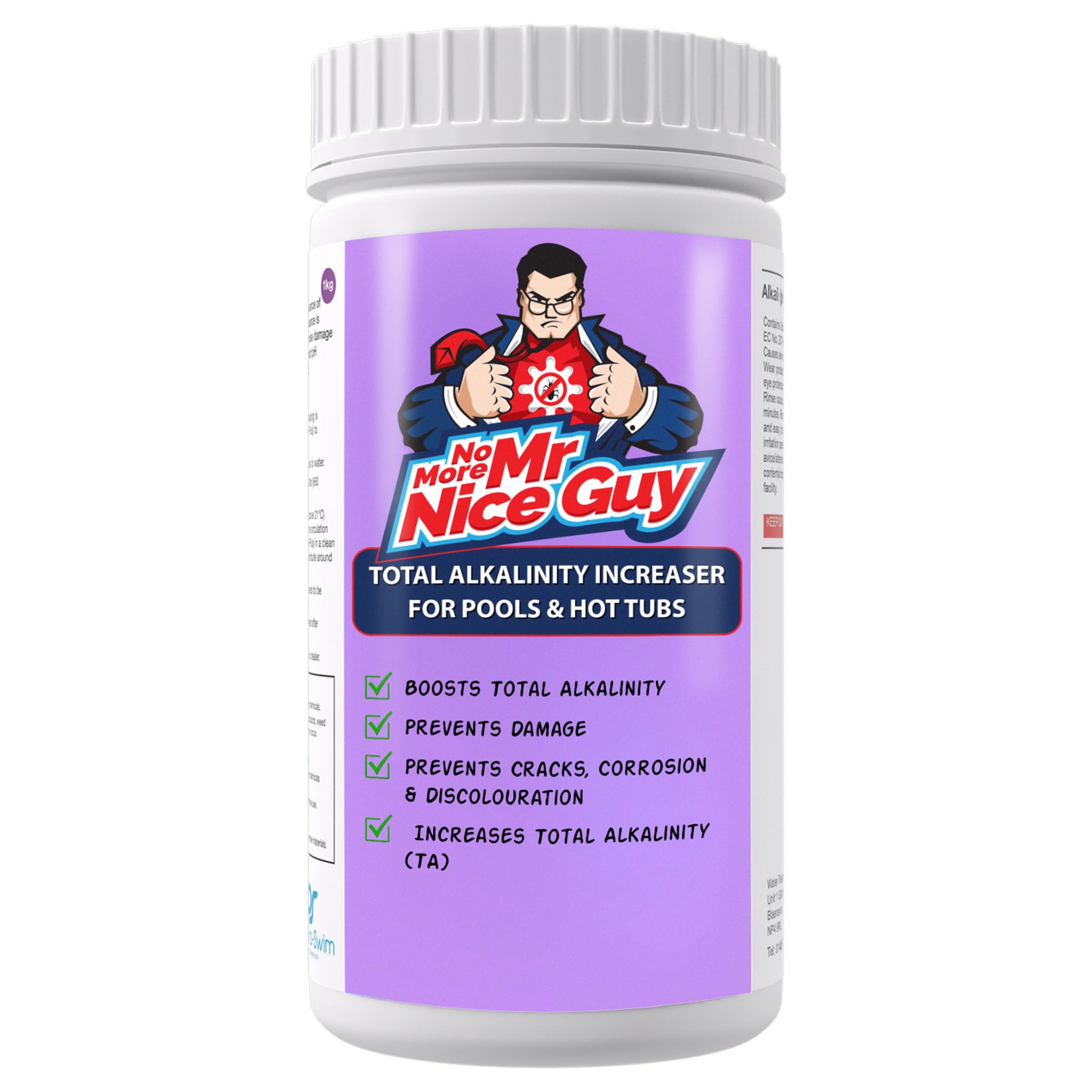 Total Alkalinity Increaser For Pools Hot Tubs & Spas 1kg – Increases TA pH Levels - pH Plus pH Increaser pH Alkali Up - Total Alkalinity TA Control – No More Mr Nice Guy