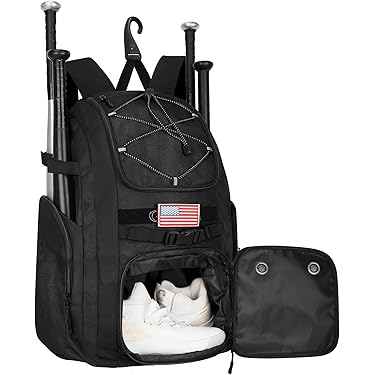 Baseball Backpack With Wheels Fanwoli Premium Leather Rolling Baseball Bag, Lightweight Softball Wheeled Softball Duffel - View #6