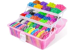 Heyzeibo 14000+ Rubber Band Kit with 3 Layer Container,Rubber Band Making Kit Toys Gifts for Girls Boys