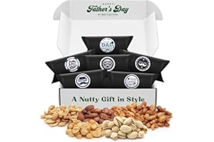 SIMPLE ORCHARDS Father's Day Nut Gift Baskets - 6 Pillow Boxes Filled With Fresh Nuts, Beautifly Packaged for Fathers Day Celebrations, Special Dad Gifts For Fathers Day.