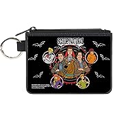Coin Purse Canvas Scoobynatural 8 Characters Pentagram Bats Black White Red