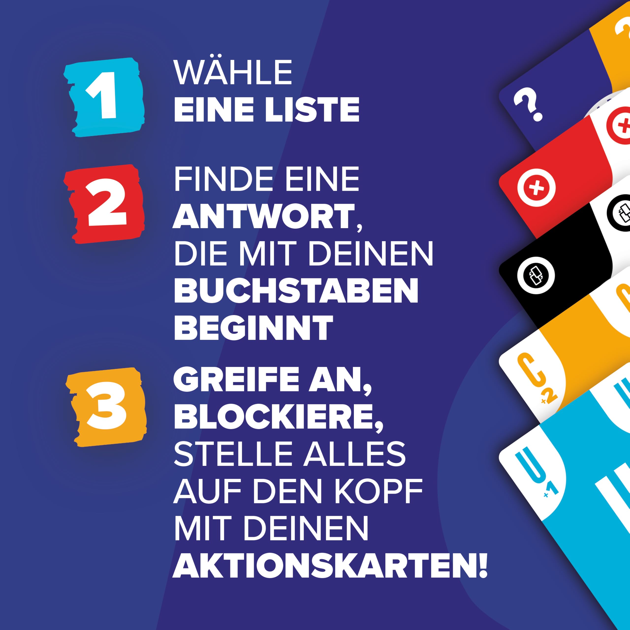 CRACK LIST – Stadt Land Fluss Kartenspiel | Modernes Wortspiel mit taktischen Aktionskarten | Familienspiel & Partyspiel für 2–8 Spieler | Ab 10 Jahren | 30 Minuten | Deutsch 6