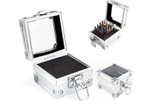 Aluminium Nail Drill Bit Holder Storage Box,LXIANGN 25 Holes Nail Drill Grinding Bit Stand Display Case Efile Nail Bits Organizers Container For Nail Art (silver)