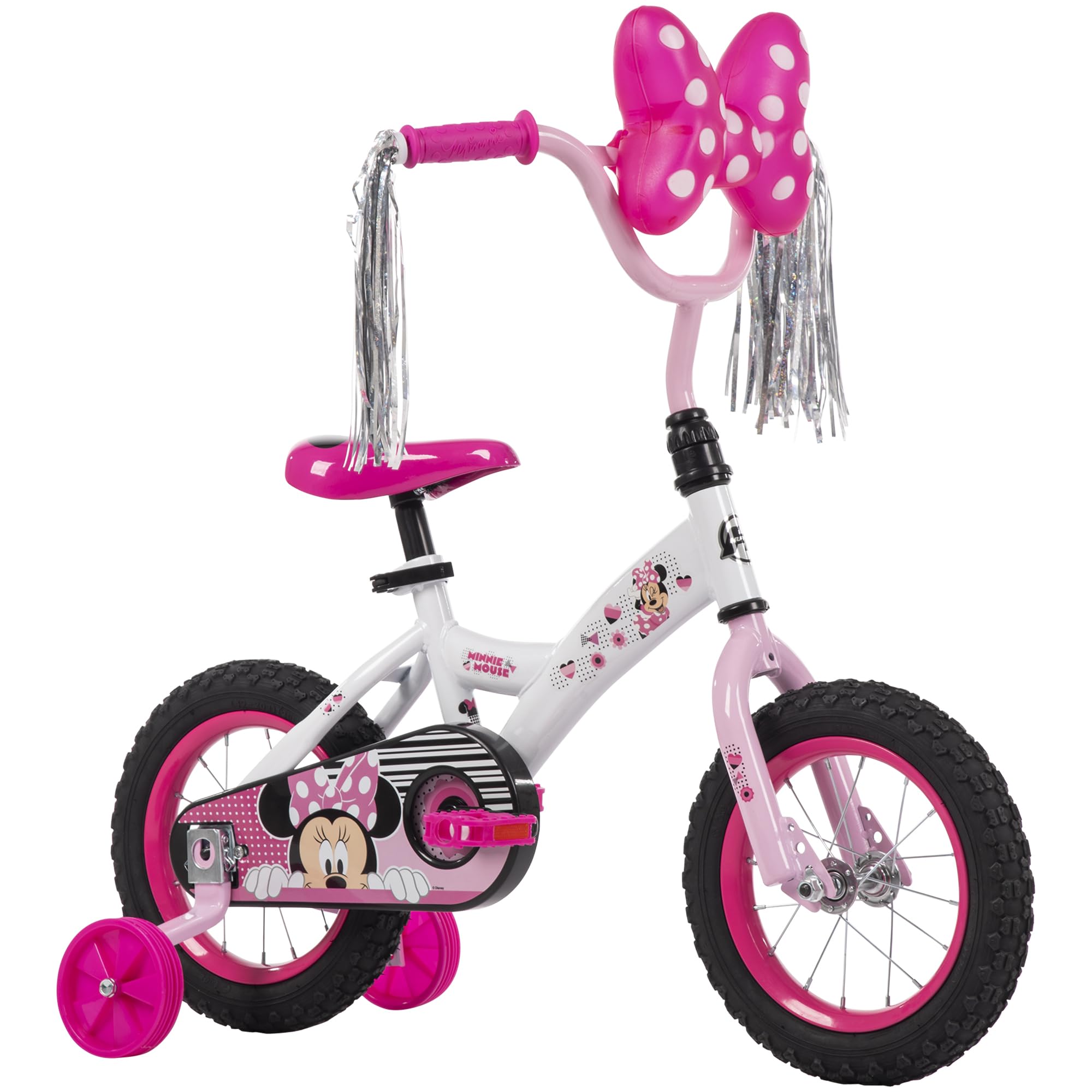 Huffy Disney Girls' Bikes, 12/16 Inch Sizes, Ages 3+ Years Old, Disney Princess, Minnie Mouse, Frozen Bicycles, Characters, Removable Training Wheels, Streamers, Easy Assembly, Durable, Safe