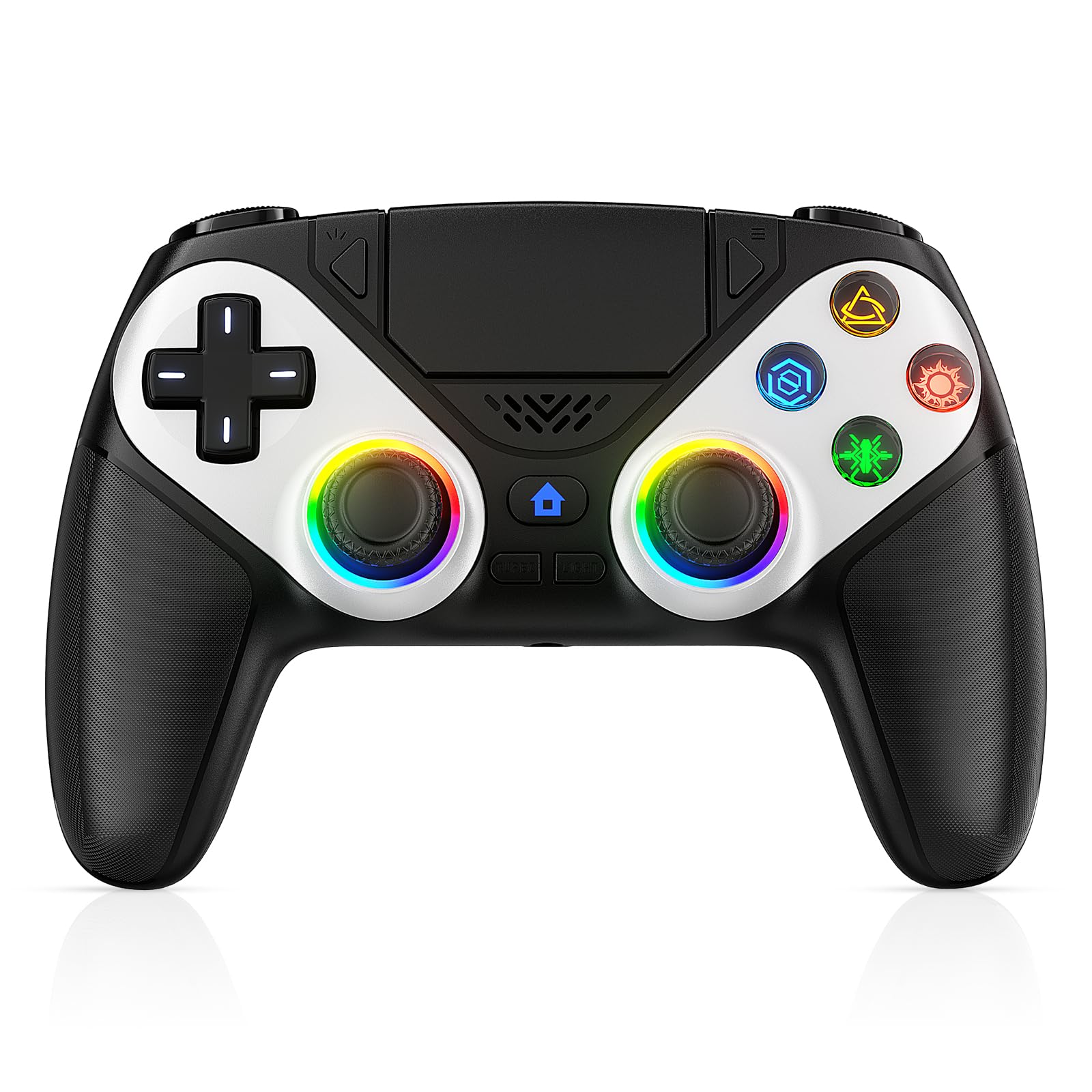 Bonacell RGB Wireless Controller für PS5/Pro/Slim/PC, mit Back Paddles, Turbo, Makro, Touch Pad, 6-Achsen-Bewegungs, Dual Vibration, 3.5mm Audio Jack