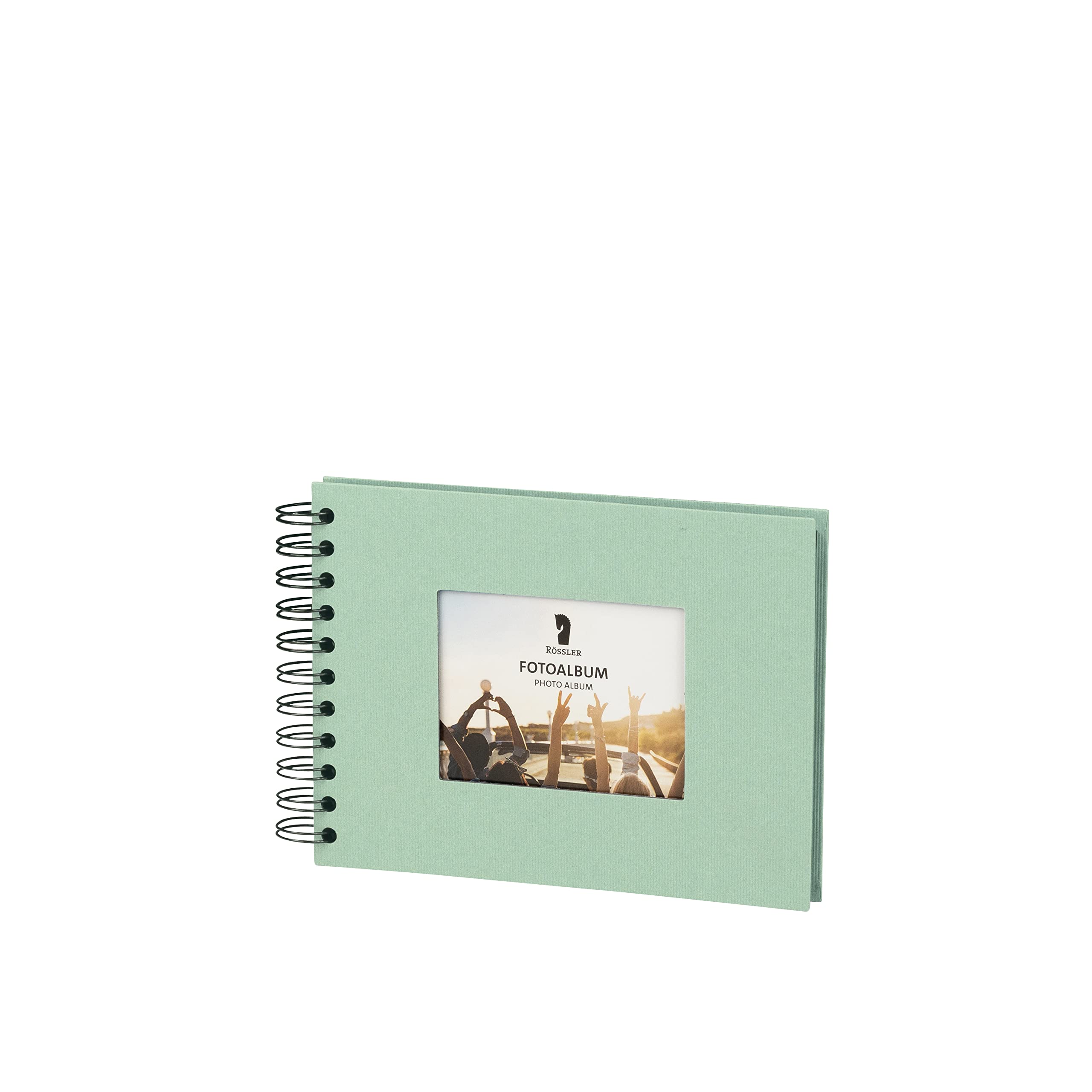 Rössler 13293200652 - Photo Album with Wire-O-Binding, Mount Cut-Out, Mint, 40 Pages, 145 x 195 x 25 mm, 1 Piece