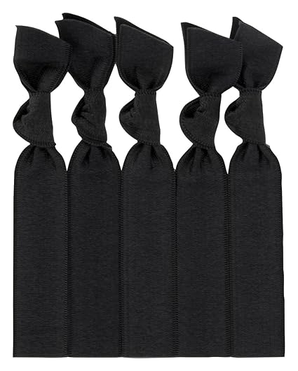 Amazon Com Emi Jay Hair Tie Collections Black Satin 5 Pack