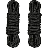 XIALUO Dock Lines Boat Ropes 2 Pack 1/2" X 15' Premium 32 Strands Industrial Nylon Boat Mooring Marine Ropes Dock Line, Heat Sealed End with 12" Eye Loop for Docking (Black)