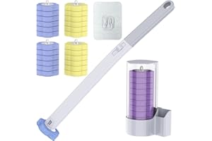 Disposable Toilet Brush,36pcs Wand Cleaner Refills,Wall Mounted Toilet Bowl Brush Holder Set Toilet Cleaning System for Bathr