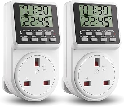ORIDGET 24 Hour Digital Timer Plug UK 13A 240V On Off Repeat Cycle Countdown