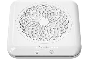 MelodySusie Nail Dust Collector,SproF Professional 4500 RPM Nail Vacuum Fan Vent Dust Collector with 3 Suction,Touch Control,