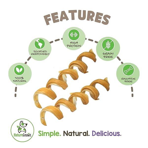NATURE GNAWS BULLY STICK SPRINGS FOR DOGS 7-8″ (6 COUNT) – LONG LASTING FOR AGGRESSIVE CHEWERS – NATURAL CURLY BEEF DOG CHEW BONES – RAWHIDE FREE