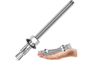 Mywish 1/2 x 6 Inch Wedge Anchors, 5Pcs 304 Stainless Steel Industrial 1/2 Heavy Duty Industrial Masonry Wdege Anchor Bolts f