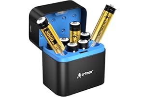 Artman Rechargeable Lithium AA Batteries 8 Pack with Fast Charger, 3600mWh AA Lithium Batteries for Blink Outdoor Camera, 1.5