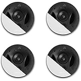 Polk Audio 70-RT 3-Way in-Ceiling Speakers (2 Pairs) - The Vanishing Series | 4 Speakers | Power Port | White, Paintable Grille | Dual Band-Pass Bass Ports