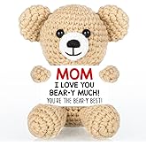 WELLBANEE Easter Gifts for Mom 2026, Mini Bear Mom Gifts from Daughter Son, Birthday Gift for Mothers Mother Mama, I Love You Handmade Emotional Positive Crochet Bear