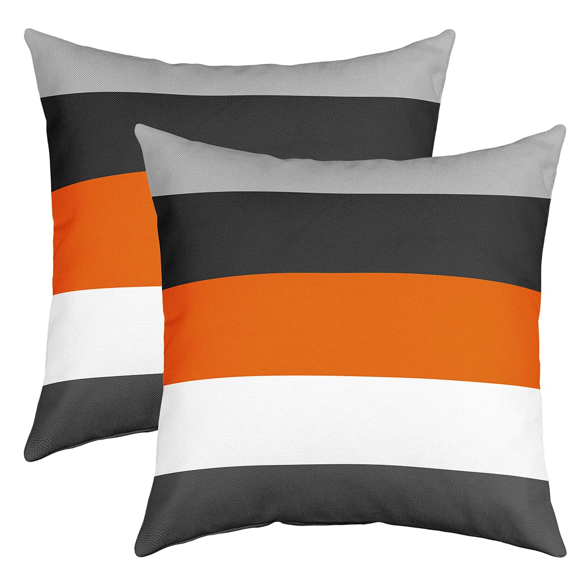 Loussiesd Set of 2 Throw Pillow Covers Geometric Rectangular Grey Orange White Black Cushion Case for Home Living Room Decor Reversible Modern Abstract Art Decorative Throw Cushion Case 20x20 Inch — image 1