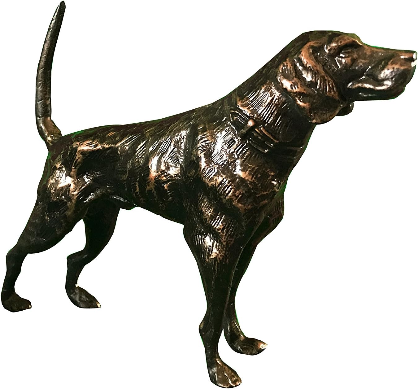 Hound Dog Metal Statuette, Handcrafted Decorative Animal Sculpture, Aluminum Decorative Statue, Tabletop Decor - Study Room, Décorating Figurine, House Warming Gift (Oil-Rubbed Bronze)