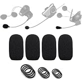 Voarmaks 4-Pack Mic Covers Compatible with SENA SRL Mic System for Shoei Neotec 2 Helmet, For Sena SMH10 20s 30s 50s 60s 30k 3S SMH5 Microphone Sponge Windscreen Pop Filter + 12 O-Rings in 3 Size