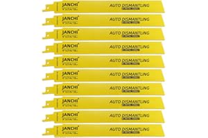 JANCHI 10Pack 9-Inch 14/18 TPI Reciprocating Saw Blades for Auto Dismantling and Steel Demolition, Bi-Metal Cobalt Recipro Saw Blades for Cutting 1/16-5/16 Medium Metals