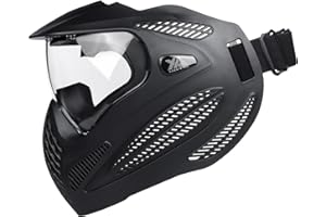 Xaegistac Paintball Mask-Intergrated Sun Visor Airsoft Mask, Wide Field of View, Anti Fog, Adjustable Headband for Paintball, Airsoft
