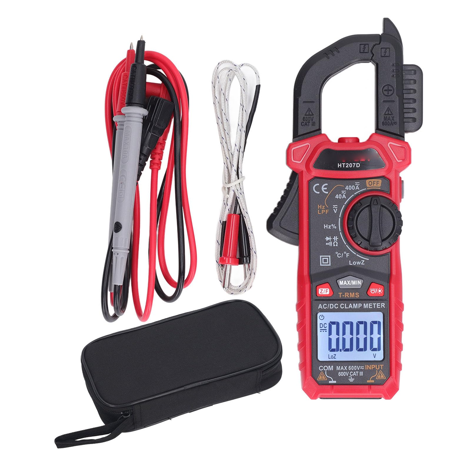 Digital Clamp Meter Multimeter Measures Current Voltage Temperature Capacitance Resistance Diodes