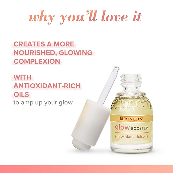 BURT’S BEES GLOW BOOSTER FACE SERUM WITH ANTIOXIDANT-RICH OILS FOR NORMAL AND COMBINATION SKIN, 0.51 FLUID OUNCES