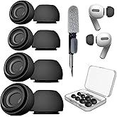 Silicone Ear Tips for AirPods Pro 1&amp;2 Anti‑Slip XS/S/M/L w/Box &amp; Pen Black | Anti‑slip silicone replacement ear tips for AirPods Pro 1&amp;2, soft silicone,storage box and cleaning pen included