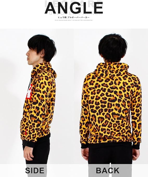Amazon ヒョウ柄 パーカー 豹柄 アニマル 動物 個性的 レオパード トレーナー メンズ 長袖 ライトアウター トレーナー パーカー 通販