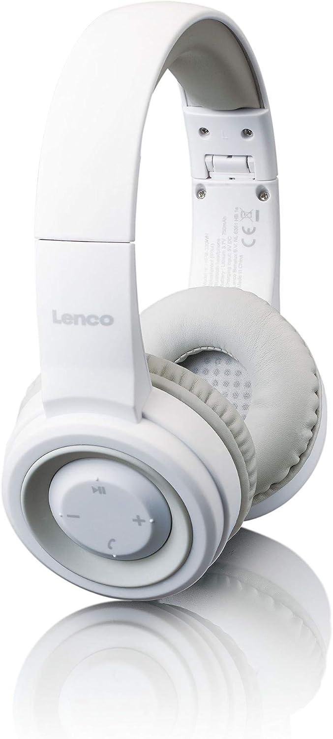 LENCO HPB-330 - HEADPHONES BLUETOOTH, WIRELESS, SPLASHPROOF - WHITE - Image 3