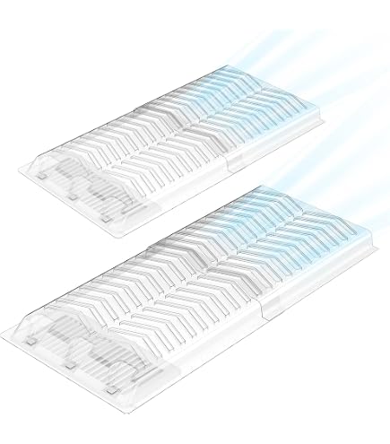 VIHOSE 6-Pack Adjustable Air Vent Deflector – Magnetic Floor & Sidewall Vent Covers, Expands From 8 To 14 Inches, Clear Plastic, Easy Install – For Home, Office, Or Retail Spaces