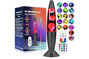 BIULAZYDA 17 Colors LED Liquid Motion Lamps with Remote: 16 Inch Color Changing Lamp Black Night Light for Kids Adults, Relaxing Table lamp Nightlight for Bedroom Office Decor Christmas Thanksgiving Day Gifts