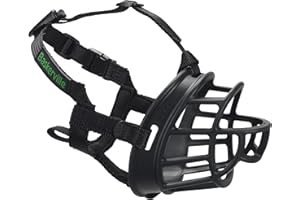 BASKERVILLE Ultra Dog Muzzle- Black Size 4, Perfect for Medium Dogs, Prevents Chewing and Biting, Basket allows Panting and Drinking-Comfortable, Humane, Adjustable, Lightweight, Durable