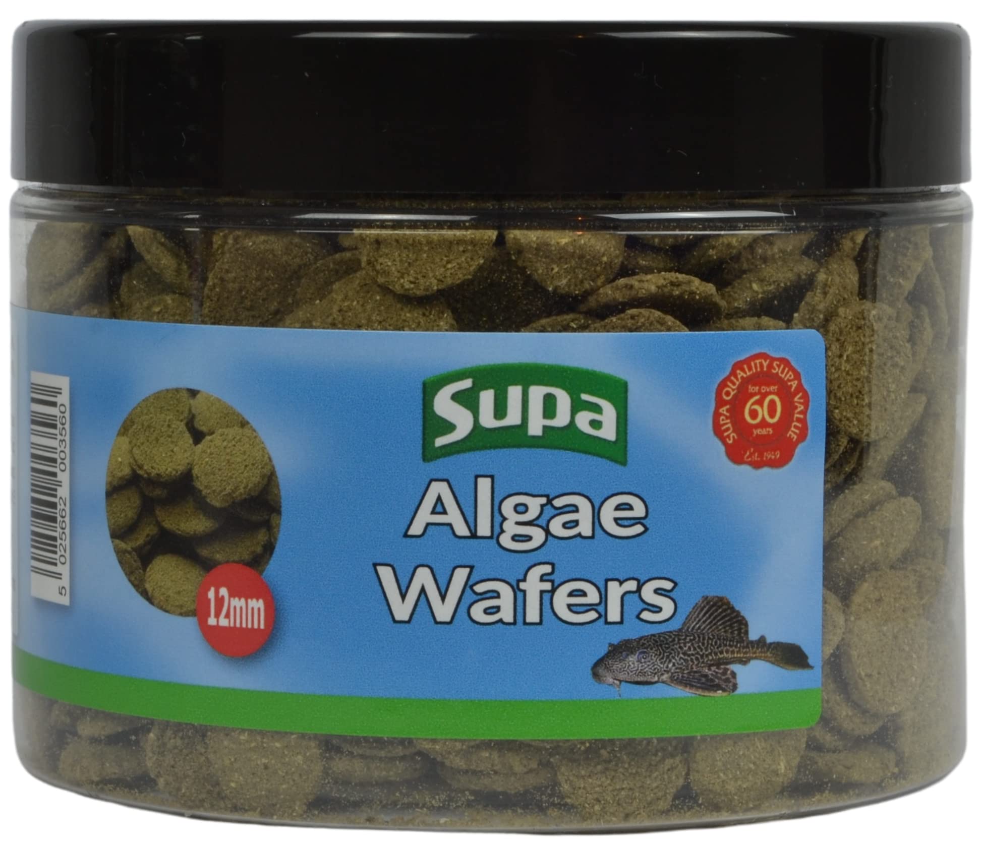 Supa 12mm Algae Wafers 285grams, Ideal For Bottom Feeding Fish, Made From Premium Quality Ingredients Which Offer A Nutritionally Balanced Diet.