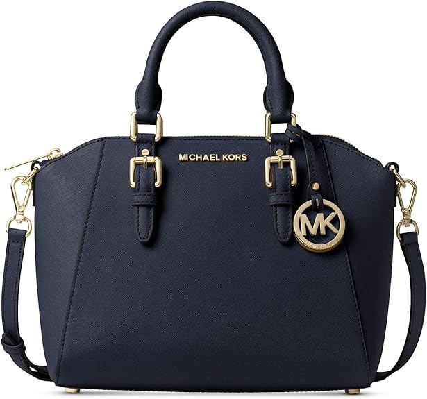 blue leather michael kors purse