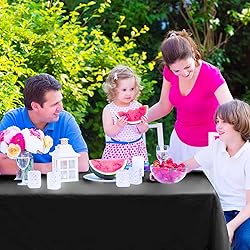 Kopokita 6PCS Black Plastic Tablecloths 54 x 108