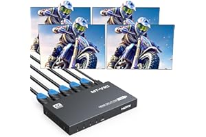 MT-VIKI HDMI Splitter 4K@60Hz, HDMI Splitter 1 in 4 Out, RGB 4:4:4, HDMI2.0b, HDCP2.2, 18Gbps, Full UHD Distributor for PS4 Fire Stick HDTV