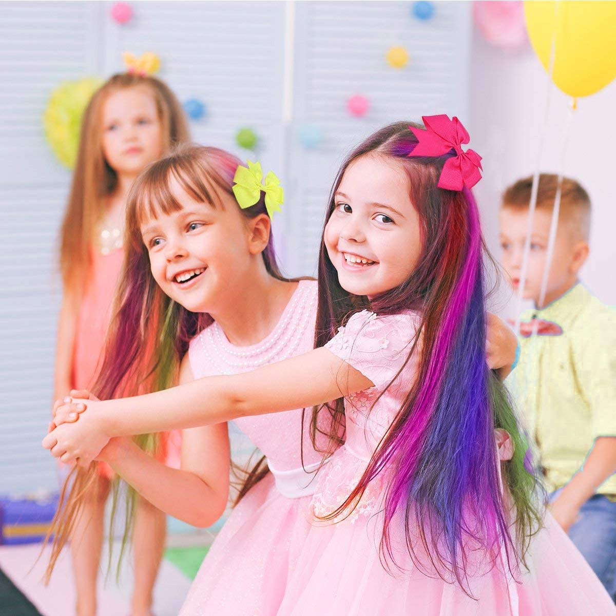 New Hair Chalk Comb Temporary Bright Hair Color Dye for Girls Kids, Washable Hair Chalk for Girls Age 4 5 6 7 8 9 10 New Year Birthday Party Cosplay DIY Children's Day, Halloween, Christmas,6 Colors: Beauty