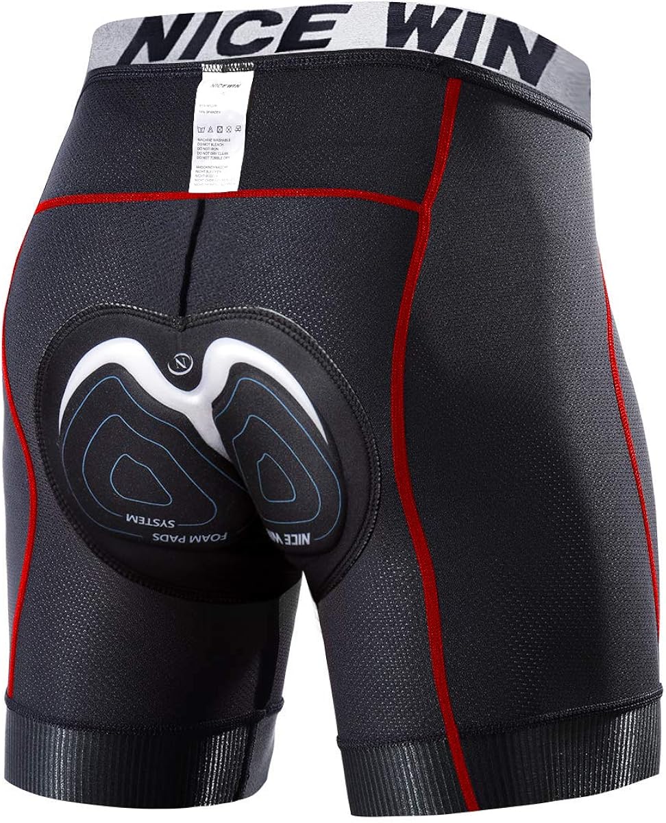 NICEWIN Men's Cycling Shorts Underwear MTB Bike Motorcycle Compression Pants with Wider 3D Pad 1.8 Inch Antislip Leg Opening: Clothing