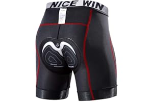 NICEWIN Mens 4D Padded Bike Shorts Anti-slip Leg Cycling Underwear Wide WaistBand Biking Bicycle Motorcycle Underpants