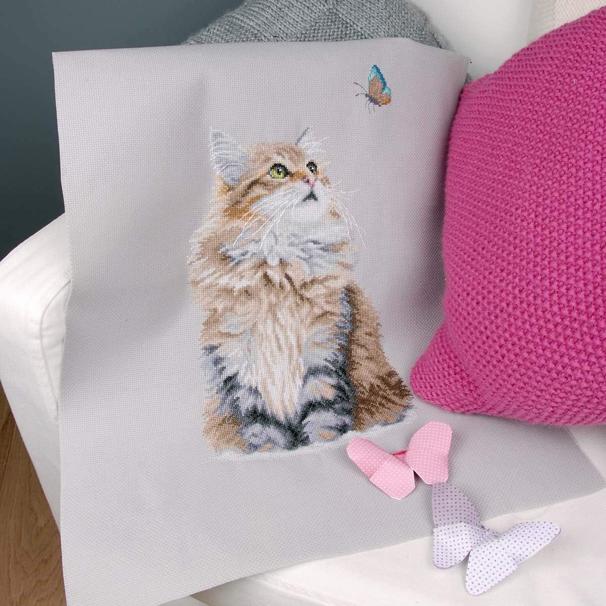 Lanarte Counted Cross Stitch Kit: Forest Cat, NA, 25 x 42cm, N\a - Image 3