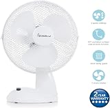 Signature 9in 2 Speed Desk Fan with Oscillation Adjustable Tilt White S40008 view 3
