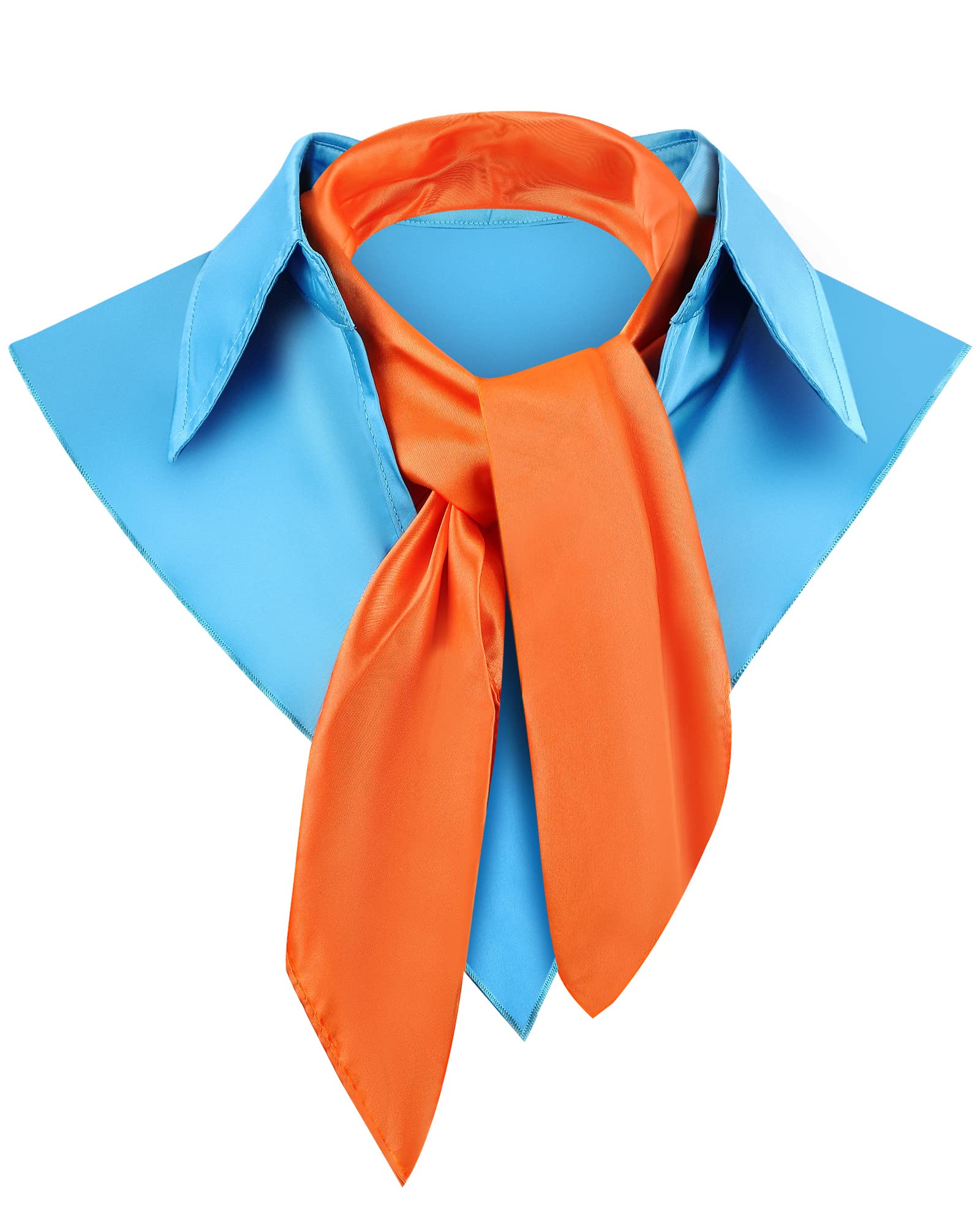 Photo 1 of ***ODOR*** Jecery Halloween Costume for Adult Costume Orange Square Neck Scarf Fake Collar Dickey Collar Mardi Gras Masquerade Party Supplies for Adult Child