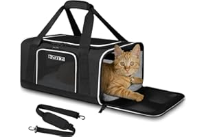 Petskd Pet Carrier 17x12x8.5 JetBlue Allegiant Airline Approved,Pet Travel Carrier Bag for Small Cats and Dogs, Soft Dog Carr