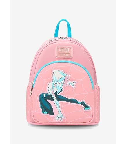 スパイダーマン スパイダーバース グウェン ラウンジフライ リュック Amazon.com: Loungefly Marvel Spider-Gwen Pink Web Mini Backpack